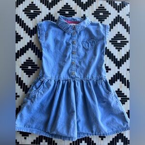 Cat & Jack 5T chambray denim dress with heart pocket